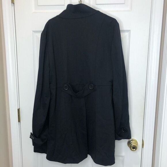 INC International Concepts black trench button front coat, size XL - Picture 8 of 16